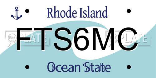 FTS6MC Rhode Island License Plate