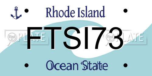 FTSI73 Rhode Island License Plate