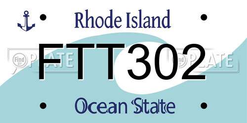 FTT302 Rhode Island License Plate