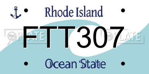 FTT307 Rhode Island License Plate