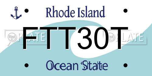 FTT30T Rhode Island License Plate