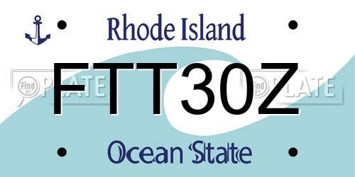 FTT30Z Rhode Island License Plate