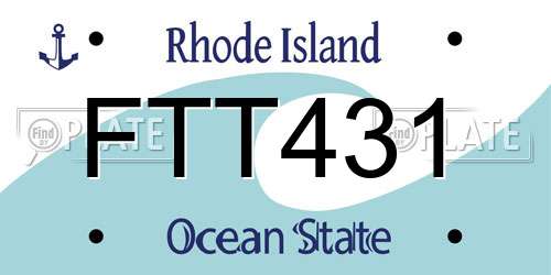 FTT431 Rhode Island License Plate