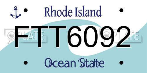 FTT6092 Rhode Island License Plate