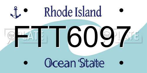 FTT6097 Rhode Island License Plate