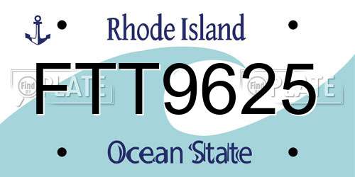 FTT9625 Rhode Island License Plate