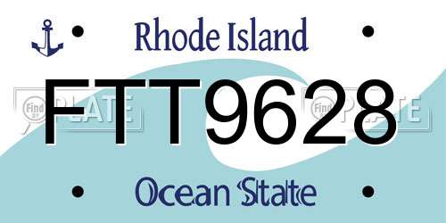 FTT9628 Rhode Island License Plate