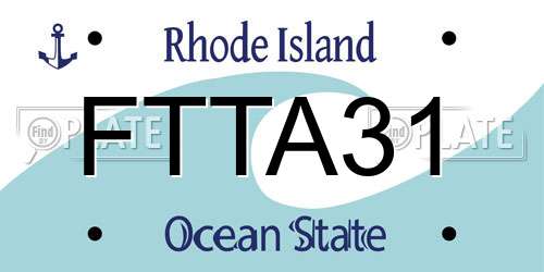 FTTA31 Rhode Island License Plate