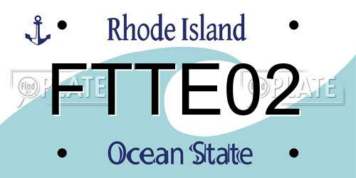 FTTE02 Rhode Island License Plate
