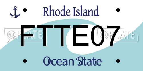FTTE07 Rhode Island License Plate