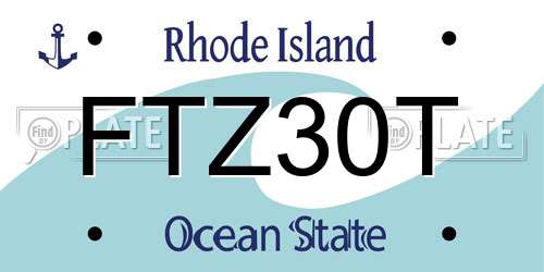 FTZ30T Rhode Island License Plate