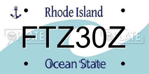 FTZ30Z Rhode Island License Plate