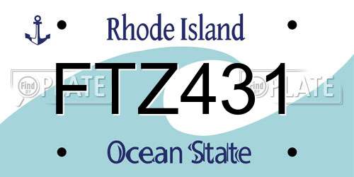 FTZ431 Rhode Island License Plate