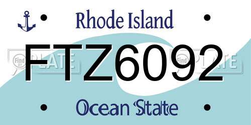 FTZ6092 Rhode Island License Plate