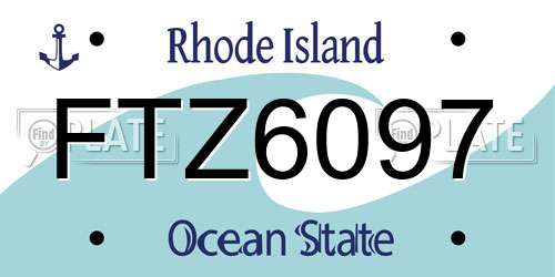 FTZ6097 Rhode Island License Plate