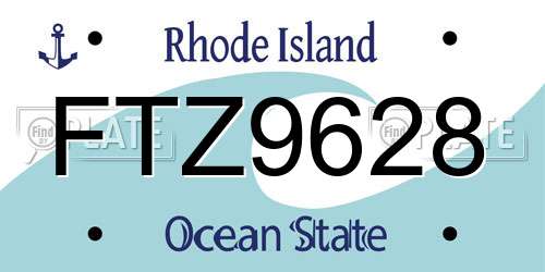 FTZ9628 Rhode Island License Plate