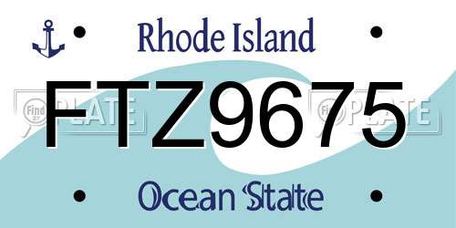 FTZ9675 Rhode Island License Plate