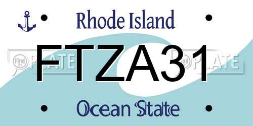 FTZA31 Rhode Island License Plate