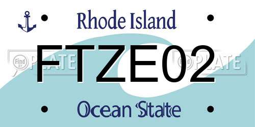 FTZE02 Rhode Island License Plate
