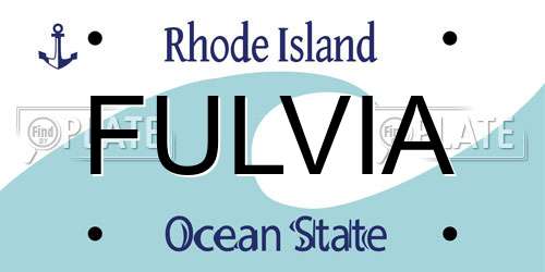 FULVIA Rhode Island License Plate