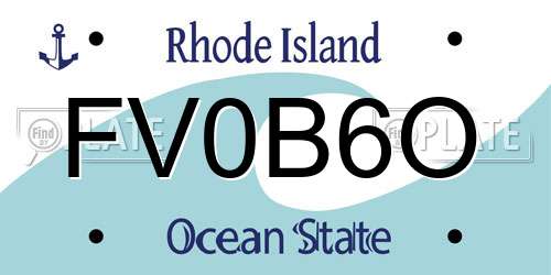 FV0B6O Rhode Island License Plate