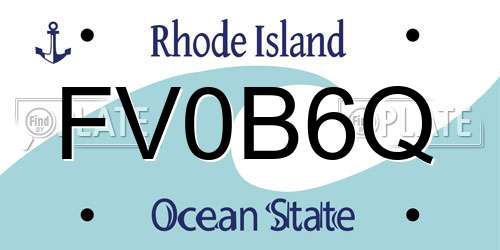 FV0B6Q Rhode Island License Plate