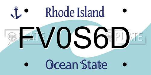 FV0S6D Rhode Island License Plate