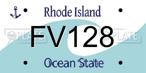 FV128 Rhode Island License Plate
