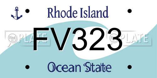 FV323 Rhode Island License Plate