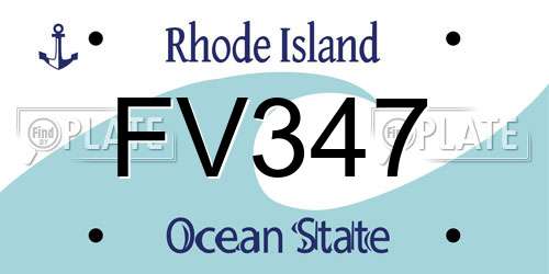 FV347 Rhode Island License Plate