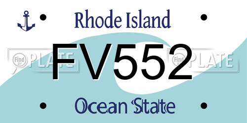 FV552 Rhode Island License Plate