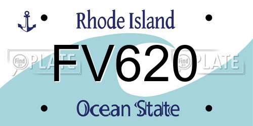 FV620 Rhode Island License Plate