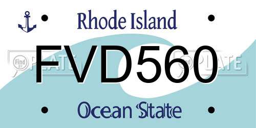 FVD560 Rhode Island License Plate
