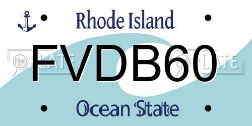 FVDB60 Rhode Island License Plate