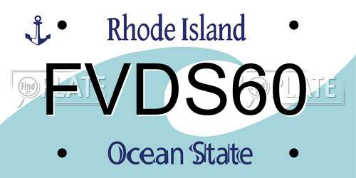 FVDS60 Rhode Island License Plate