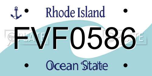 FVF0586 Rhode Island License Plate