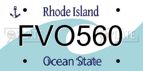 FVO560 Rhode Island License Plate