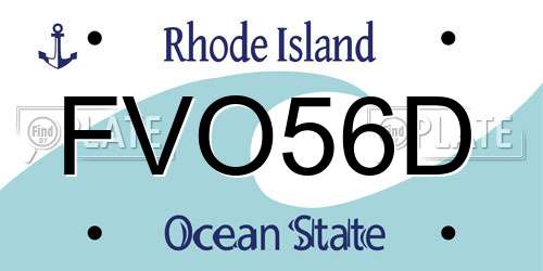 FVO56D Rhode Island License Plate