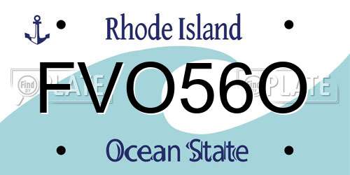 FVO56O Rhode Island License Plate