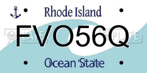 FVO56Q Rhode Island License Plate