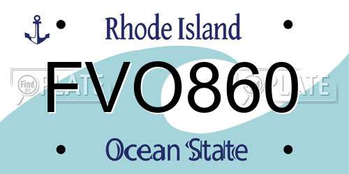 FVO860 Rhode Island License Plate