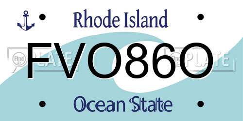 FVO86O Rhode Island License Plate