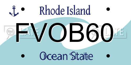 FVOB60 Rhode Island License Plate