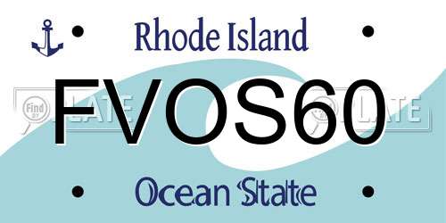 FVOS60 Rhode Island License Plate