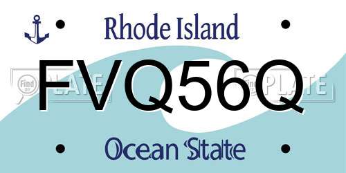 FVQ56Q Rhode Island License Plate
