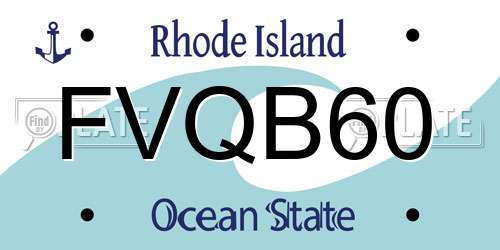 FVQB60 Rhode Island License Plate