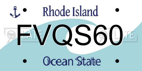 FVQS60 Rhode Island License Plate
