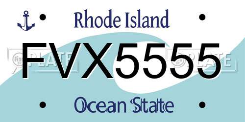 FVX5555 Rhode Island License Plate