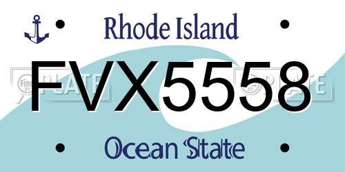 FVX5558 Rhode Island License Plate