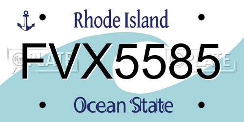 FVX5585 Rhode Island License Plate